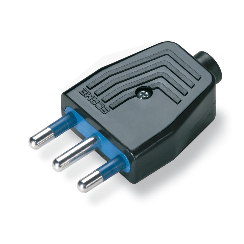 Adaptateur simple fiche italienne 2P+T 10A S11 prise italienne/allemande  2P+T 10A P30